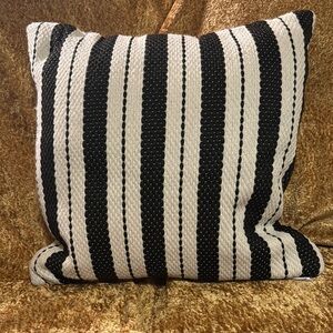 Brentwood Striped Black and White Throw Pillow